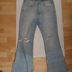 GAP Women's High Rise Flare Jeans - Light Blue